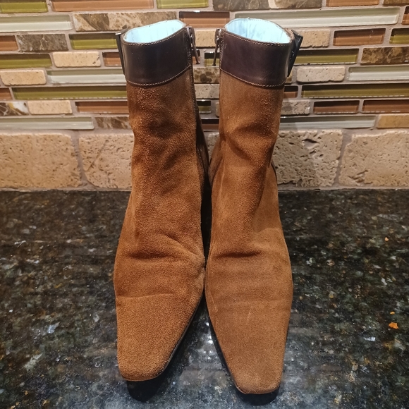 Coach Shoes - Coach suede brown booties square toe